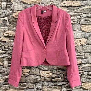 #35 Vintage Divided H&M Mourning Dove Bird Satin Lined Blazer Suit Jacket 12